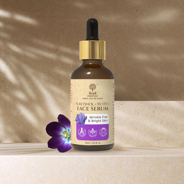 Retinol and Vitamin C Face Serum for Wrinkle Free, Glowing & Bright Skin